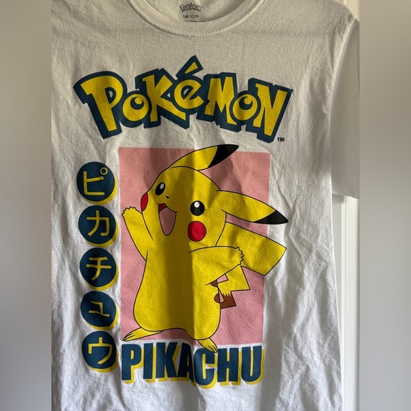 Pokemon Pikachu White Tee with Yellow and Pink Accents - Picture 2 of 9